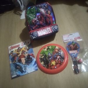 Lunch box and Coloring book/ Paddle Ball / Frisbee Set